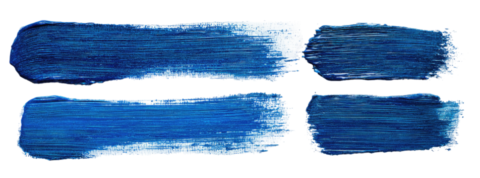 Abstract paint strokes in deep blue