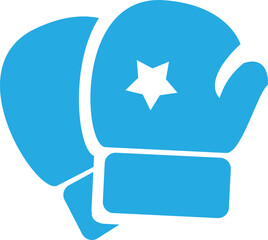 A Pair of Boxing Gloves Icon in Blue Sports Equipment Illustration Vector Graphic Symbol for Fight