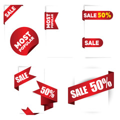 Vector Discount Icons Set – Sale and Promo Stickers — Vector Sale Stickers Collection – Discount and Offer Icons