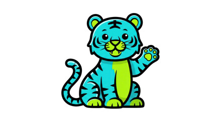Cartoon tiger waving hello