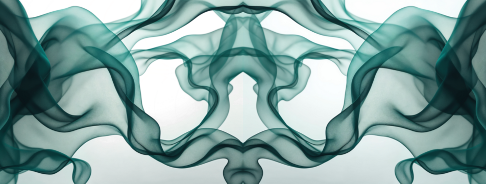 Abstract Teal Smoke Swirls, Artistic Background, Flowing Design, Decorative Element, Modern Digital Art, Graphic Pattern