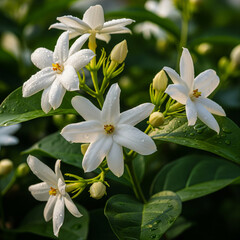 white flowers in the garden