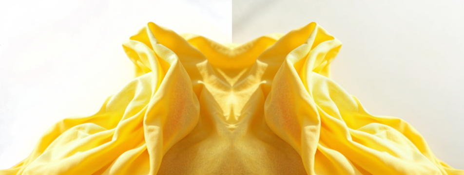 Abstract Bright Yellow Fabric Texture with Light and Color Background - Design, Decorative, Textile.