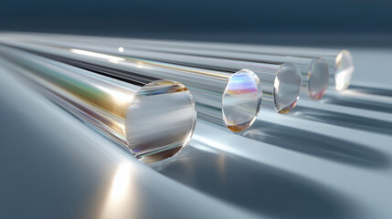 Fototapeta premium close-up piece of glass, navy and gray tones, isometric perspective, soft depth of field, sleek surface texture,