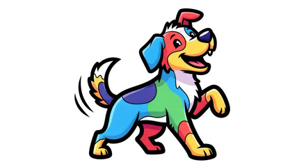 Colorful Dog Cartoon Character