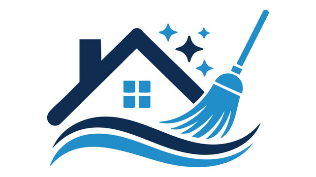 Home cleaning service logo icon