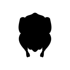 Roasted turkey silhouette vector flat illustration design.