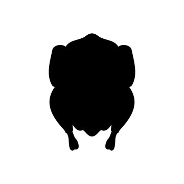 Roasted turkey silhouette vector flat illustration design.