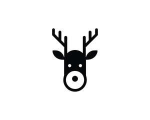 Reindeer face with simple antlers
