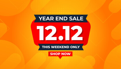 12 12 Sale Banner Promotion Template. stock clearance background. end of year banner template design for web or social media, Sale special offer. abstract vector design.