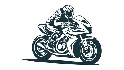 Racer on sport bike illustration