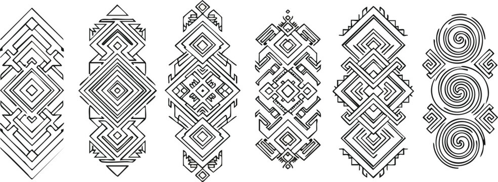 Geometric Designs Intricate Black and White Ornamentation