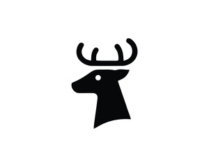 Deer animal icon in black glyph
