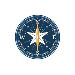 A blue compass icon with a star-shaped directional needle pointing north.
