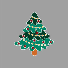 Christmas icon. Design for postcards, flyers, banners