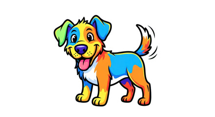 Cartoon Dog with Bright Colors