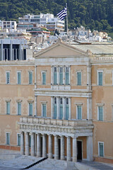 Fototapeta premium Aerial View of Government Building Hellenic Parliament in Athens Greece