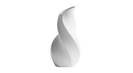 Modern White Twisted Sculptural Vase On Black Background