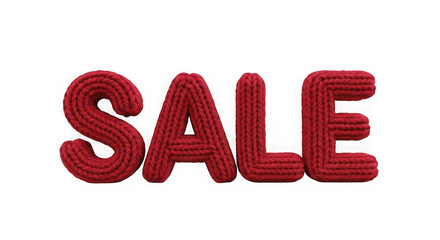 Red Knitted Sale Word On Black Background