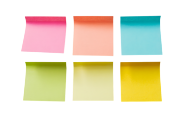 Colorful sticky notes arranged on a black background for organization and reminders