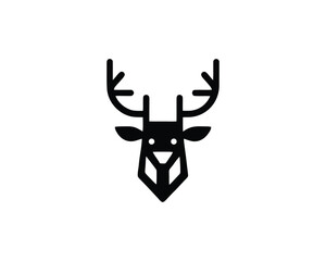 Reindeer minimalist head icon