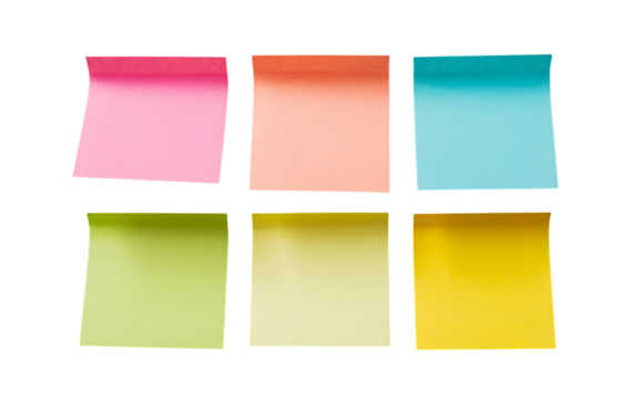 Colorful sticky notes arranged on a black background for organization and reminders