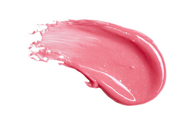 A swipe of light pink lip gloss