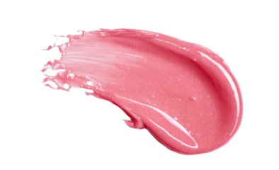 A swipe of light pink lip gloss