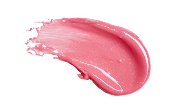 A swipe of light pink lip gloss