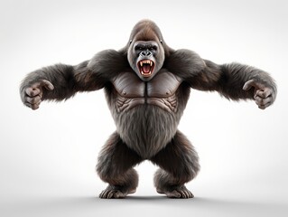 Fierce Gorilla Portrait - Detailed 3D Render