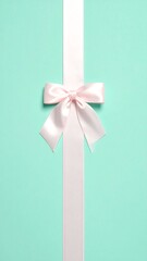 Elegant gift box with pink ribbon on blue background.