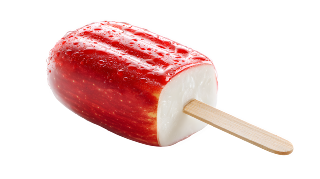 Red Apple Popsicle, isolated on transparent background
