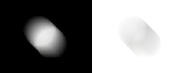 soft rounded light shape moves diagonally across dark space creating a smooth diffuse glow with