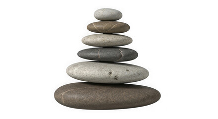 Zen Stone Stack Perfectly Balanced Pebbles On Black Background
