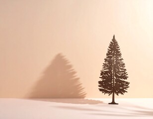 Elegant tree shadow on soft background.