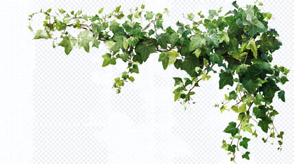 Naklejka premium Lush green ivy vines cascading gracefully