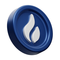 3D Render Huobi Token coin 