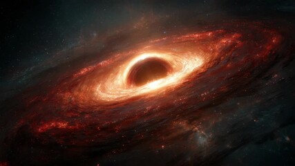 Majestic cosmic phenomenon: swirling spiral galaxy and enigmatic black hole vortex - Powered by Adobe
