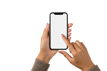 Hands holding a smartphone with blank screen (1)
