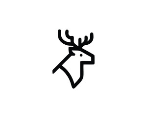 Stag minimalist contour emblem