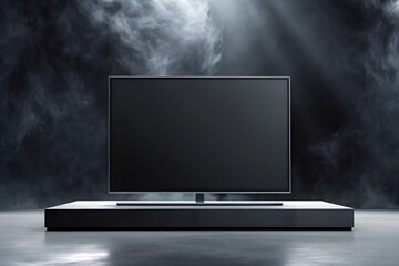 Laptop with cloud computing technology illustration