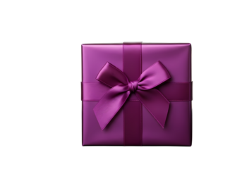 Chic purple gift box tied with elegant satin ribbon