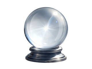 Crystal ball on a stand isolated on transparent background for fortune telling
