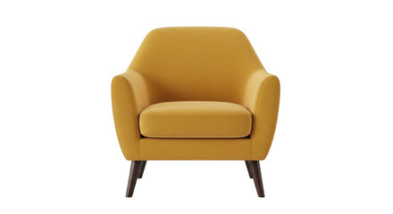 Fototapeta premium Yellow Armchair with Wooden Legs on Black Background (24) graphic