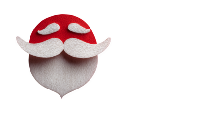 Santa Claus Face Paper Cutout, isolated on transparent background