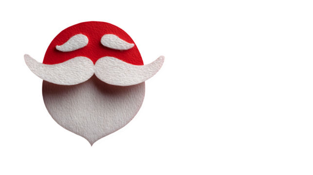Santa Claus Face Paper Cutout, isolated on transparent background - Powered by Adobe