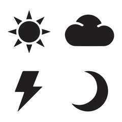 Sun rising horizon silhouette minimal vector symbol