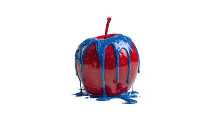 Poison Apple with Blue Drip 3d rendered, isolated on transparent background