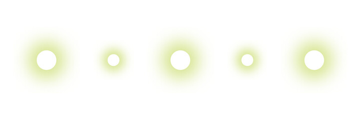 Row of Glowing Yellow Light Bulbs on Transparent Backdrop