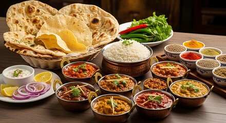 Indian Cuisine Feast A Delicious Array of Dishes